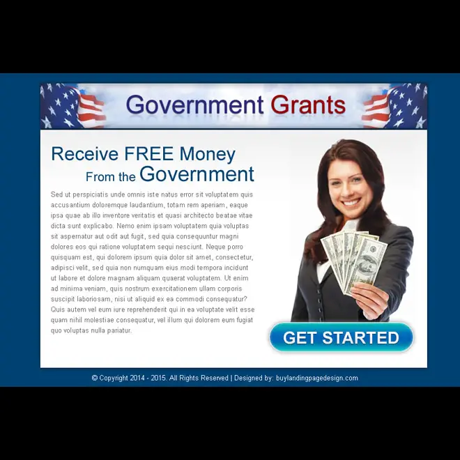 receive free money from government call to action ppv landing page ...